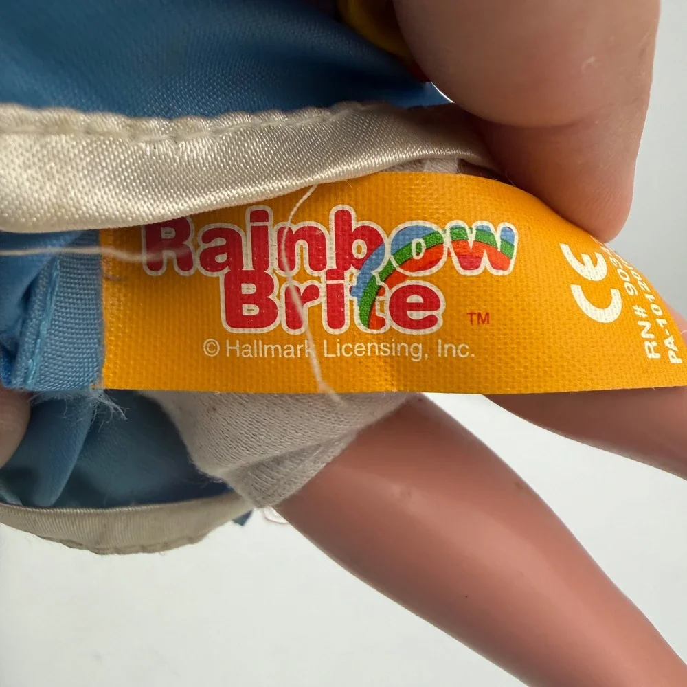 Vintage Rainbow Brite Doll Hallmark 1983 Yellow Yarn Hair Blue Dress 80s Toy